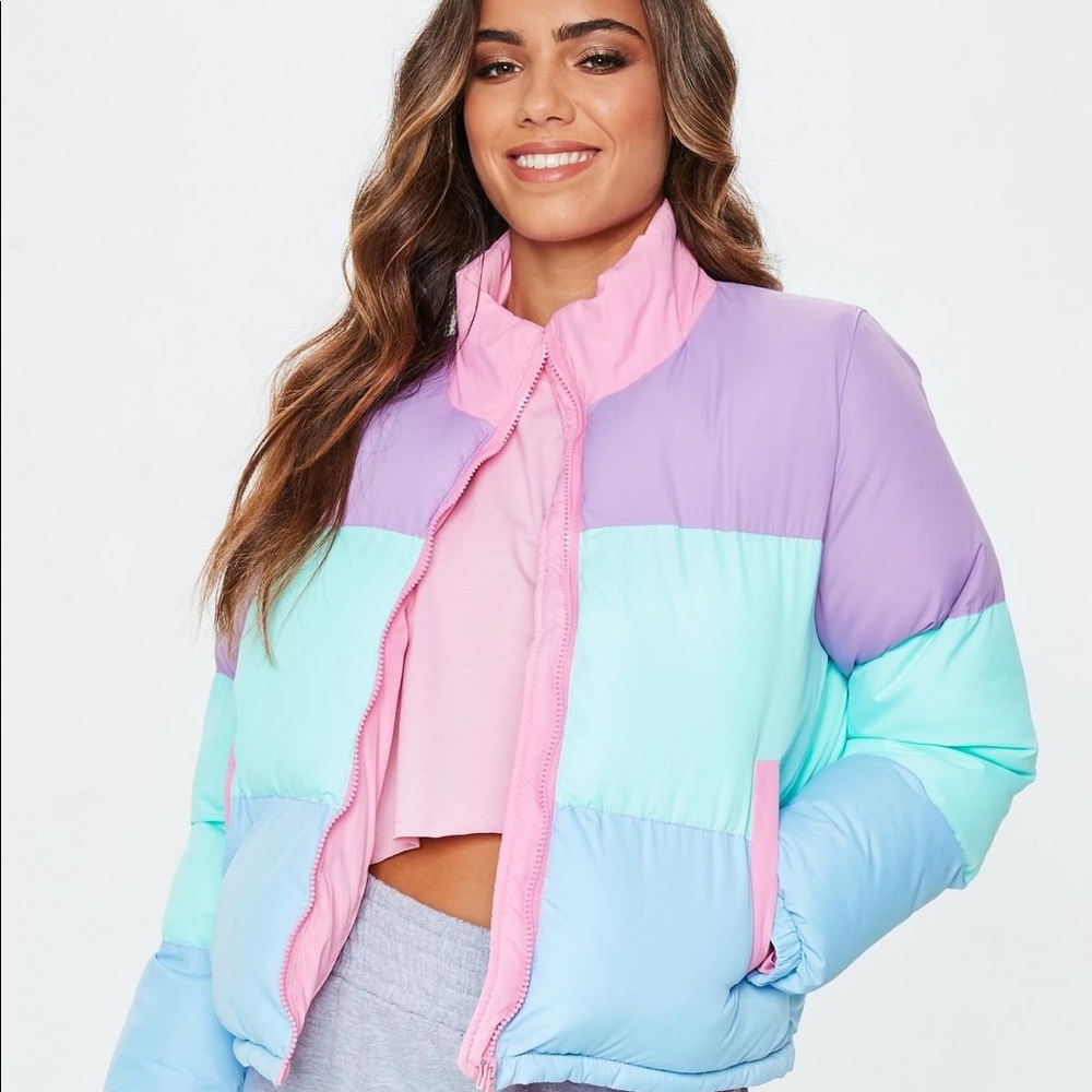 Missguided pastel puffer winter jacket